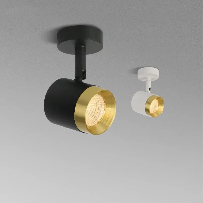 

Светодиодный настенный Точечный светильник 7 Вт, черный, золотой потолочный светильник для поверхностного монтажа