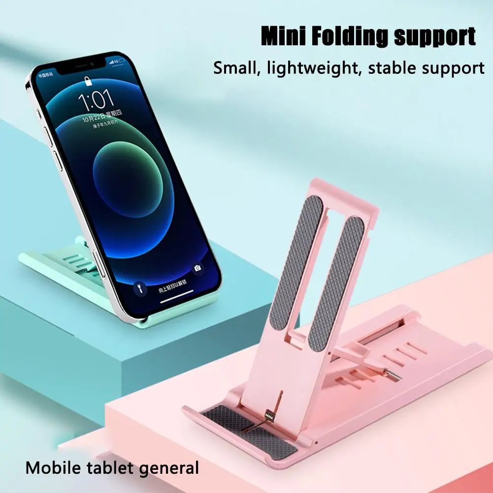 

Folding Phone Holder Portable Adjustable Angle Universal Desktop Tablet Bracket Multi-functional Foldable Hollowed Desk Stand