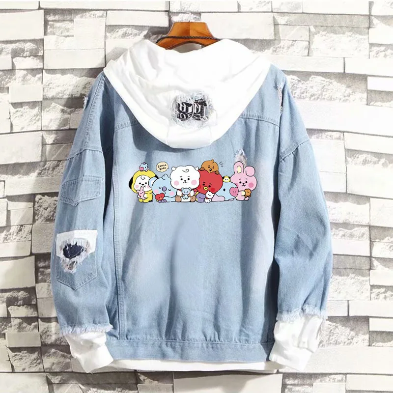 Аниме мультфильм Bt21 Cooky Tata Shooky куртка Y2K весна осень новый топ с капюшоном модная