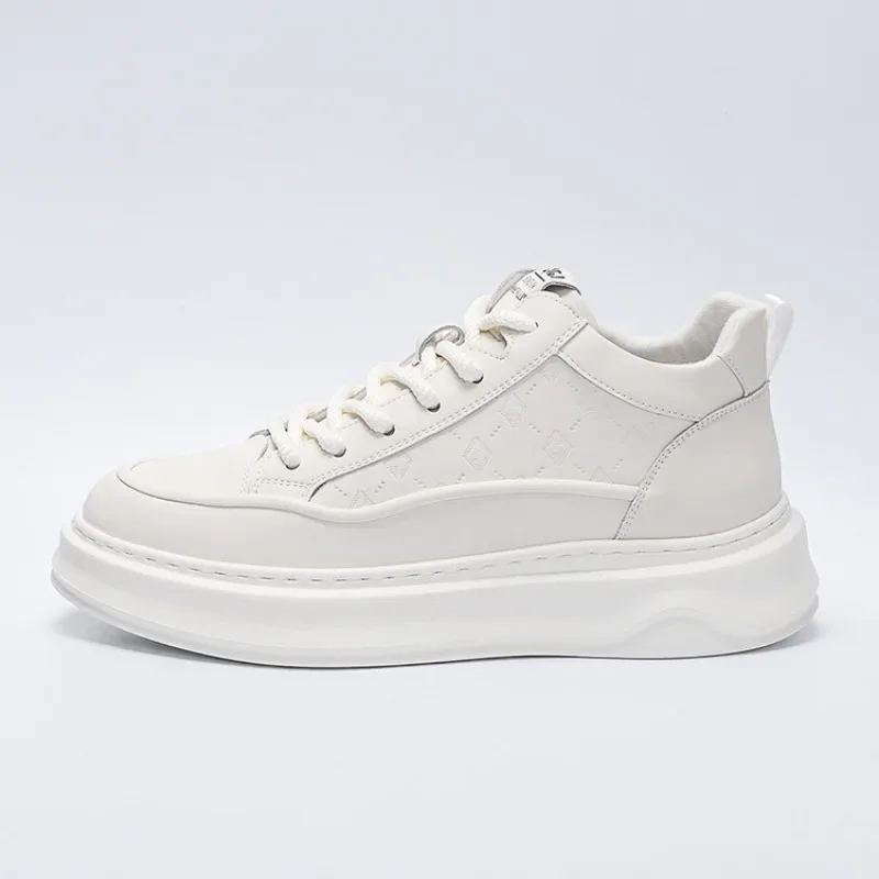 Осенне-зимние мужские кроссовки на платформе из коровьей кожи новая мужская