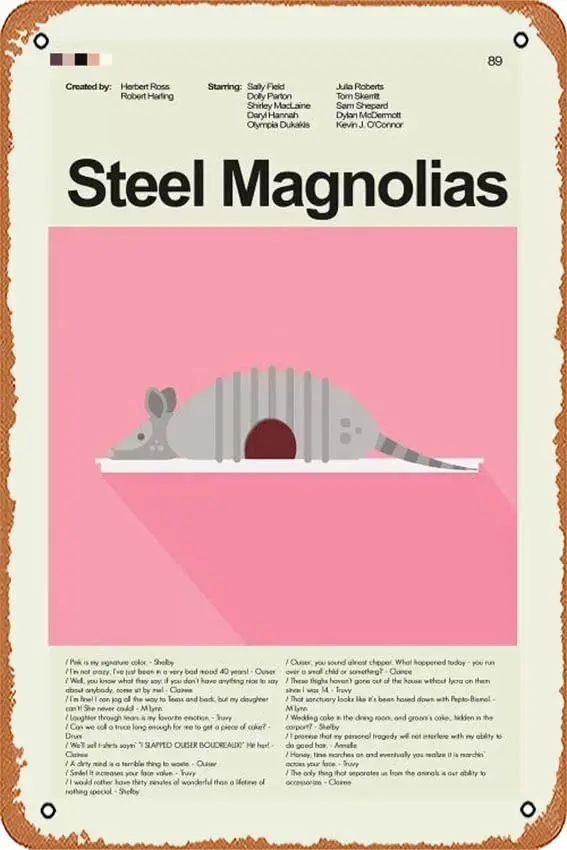 Металлическая табличка Zuhhgii Steel Magnolias, винтажный декор для стен, для дома, ворот, баров, ресторанов, кафе, магазинов, пабов, подарок, металлическая табличка S-образной формы (art.: 3920dabe5085e) - 3920dabe5085e