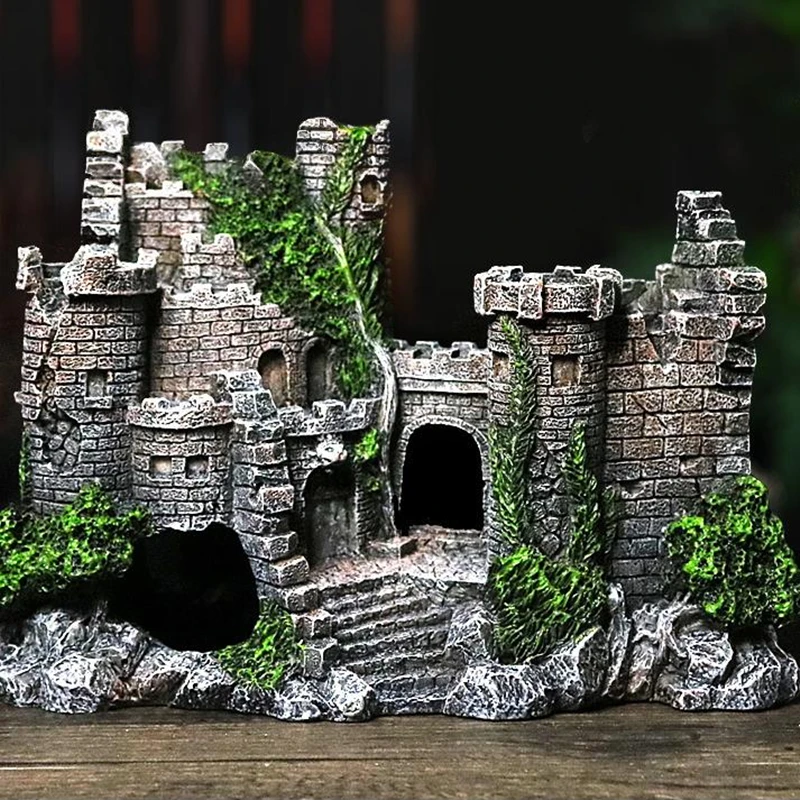 

Декоративные полимерные искусственные камни для аквариума, старинное украшение замка, пещера для аквариума, ландшафтный Декор