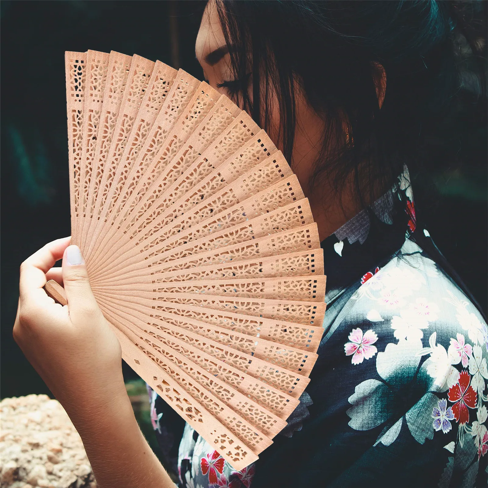 

Wooden Hand Fan Foldable Sandalwood Scented Hand Held Folding Fans Hand Fans for Wedding Decoration Home Birthdays Gifts