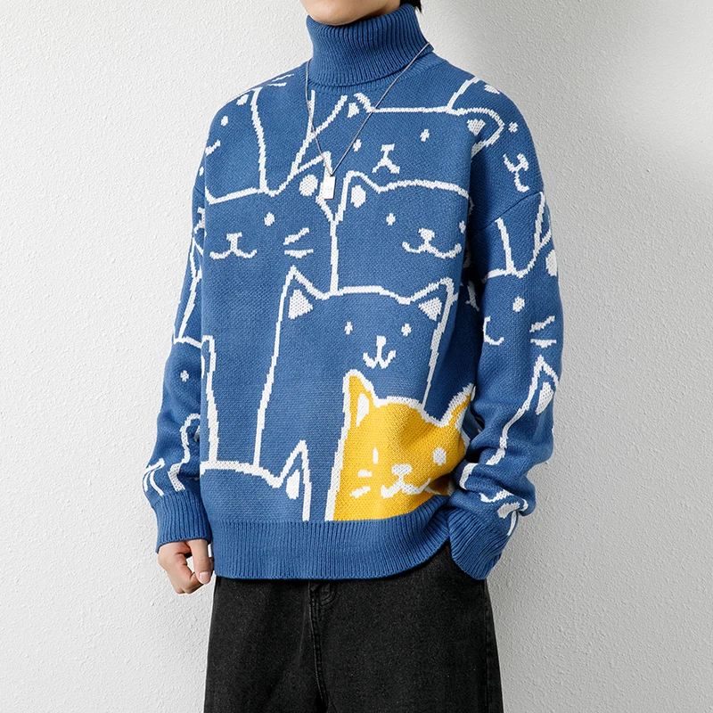 

Spring and Autumn 2022 New China-Chic Sweater Men's Fashion Winter Animal Knit Undercoat Warm Keeping Top