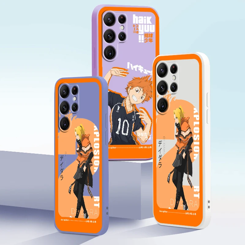 

Japanese Anime Volleyball Phone Case For Samsung Galaxy S22 S21 S20 FE S10 Note 20 10 Plus Lite Ultra 5G Liquid Rope Cover