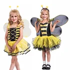 Роскошные платья для девочек с пчелами и крыльями, Детский костюм для косплея животных на Хэллоуин, карнавал, Пасха, Пурим, маскарадное платье