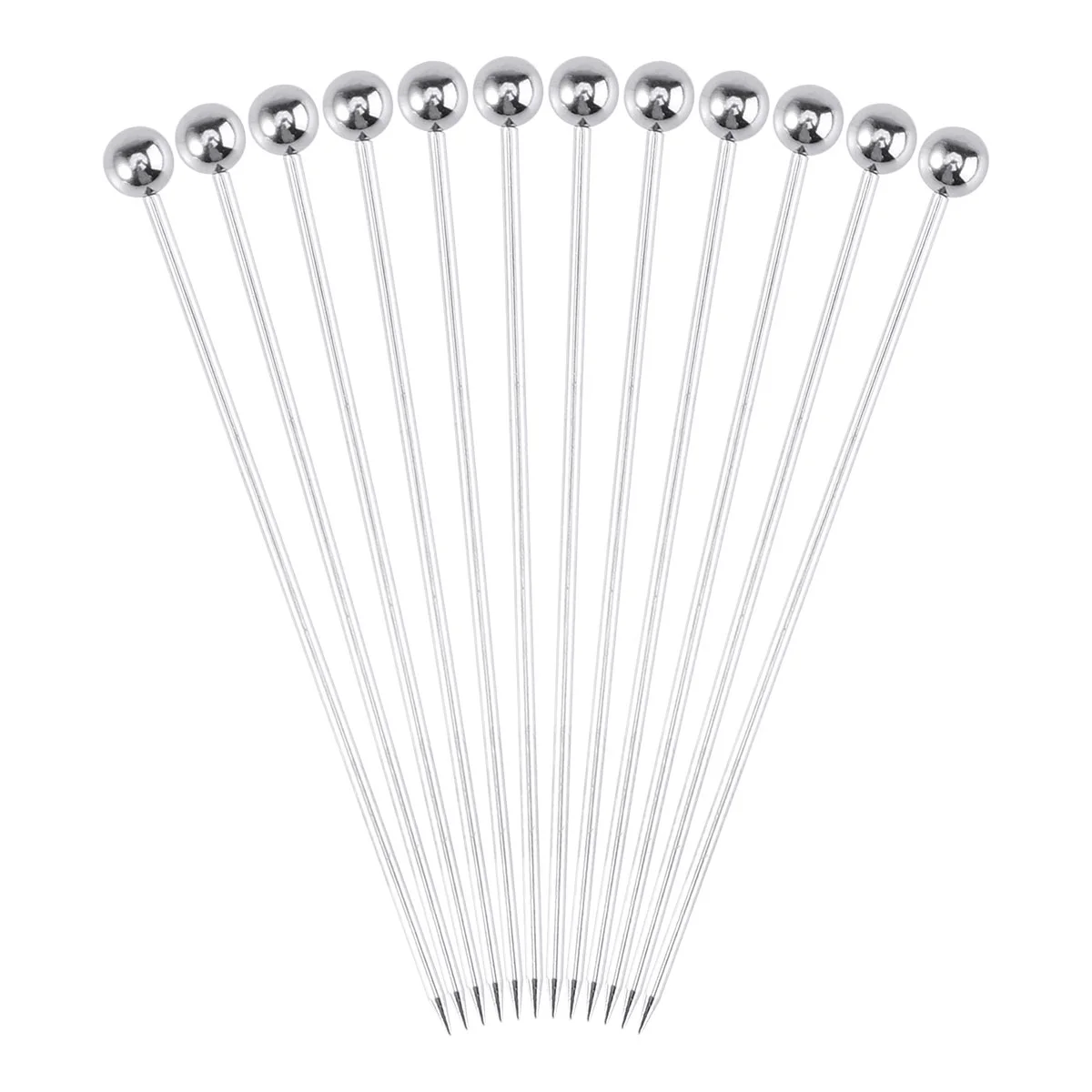 

24pcs Stainless Steel Cocktail Picks Appetizer Toothpicks Cocktail Fruit Sticks Party Supplies Silver
