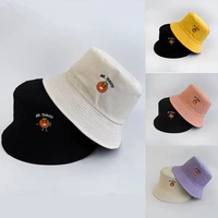 unisex bucket hat double sided embroidered hat men women fisherman cap summer beach fishing sun caps