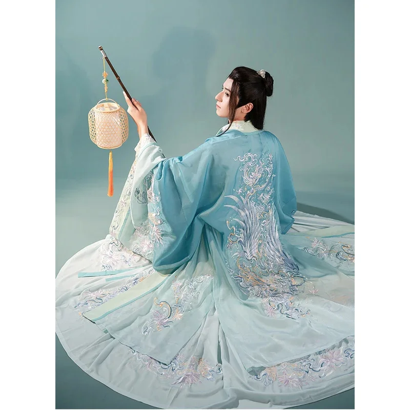 Мужской и Женский костюм Hanfu традиционный Вышитый Костюм 3 предмета