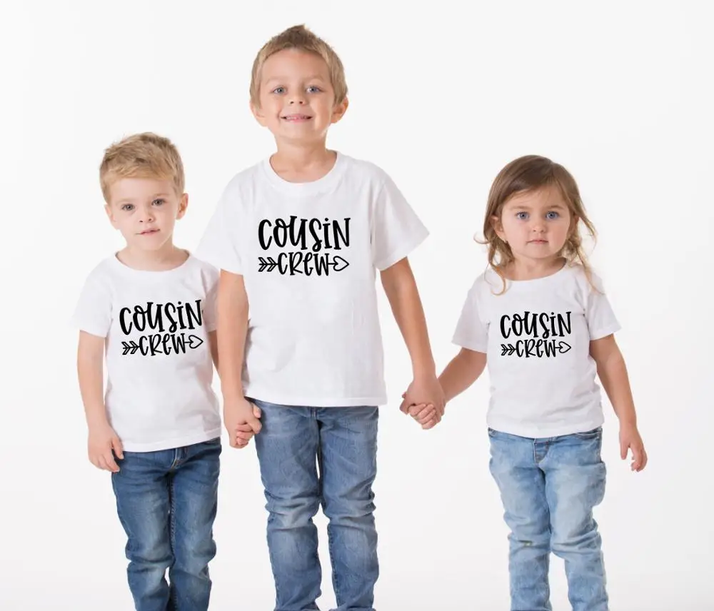 1pcs Cousin Crew Boys Girls Tshirt Family Look Party Wear Brothers Sisters Cousins T-shirt Fashion Toddler Anouncement Wear