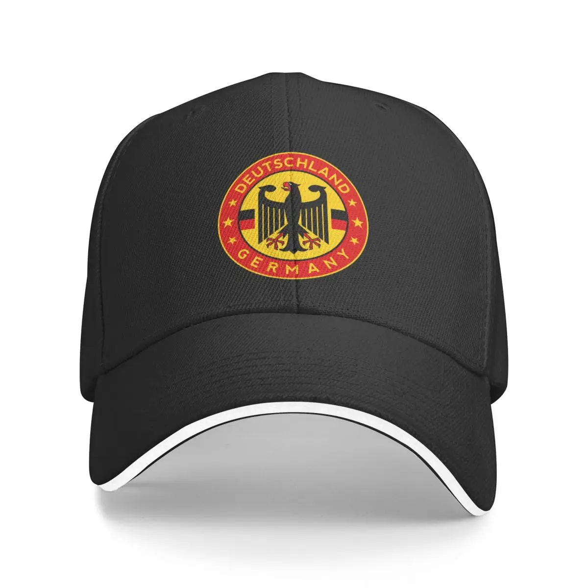 German Flag Empire Germany Baseball Cap Vintage Eagle Coat of Arms Sandwich Cap for Men Women Polyester Sun Hat Running Golf