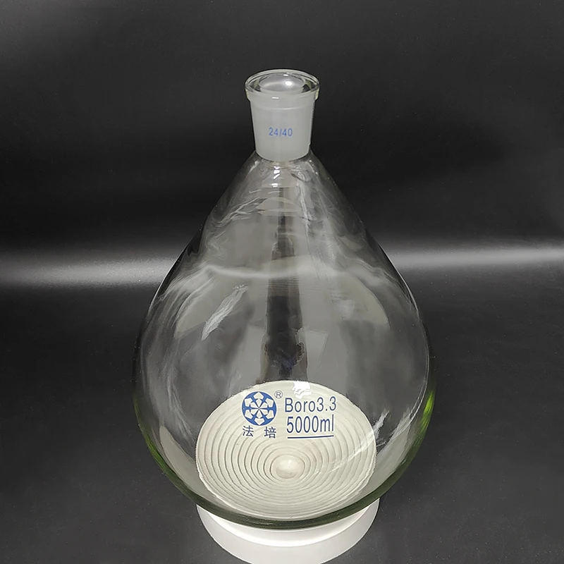 Фляжка FAPE в форме баклажана, стандартный измельчитель с коротким горлышком, емкость 15mL-25mL-5000mL и соединение 24/40, фляжка в форме баклажана