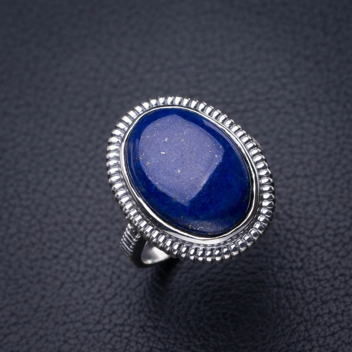 

StarGems Natural Lapis Lazuli Handmade 925 Sterling Silver Ring 8 D5091