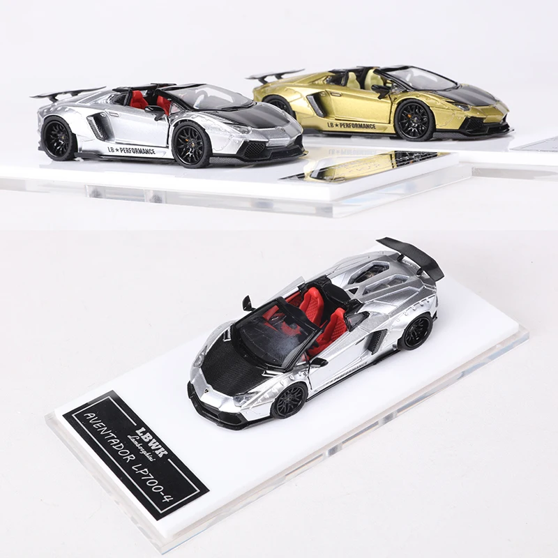 RM 1:64 LBWK Aventador lp700-4 Кабриолетная модель автомобиля из сплава может открыть двери и
