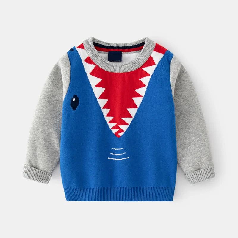 

Sweater Knit Jumper For Kids Boy Clothes Winter Autumn Warm Shark Tops For Toddlers Baby