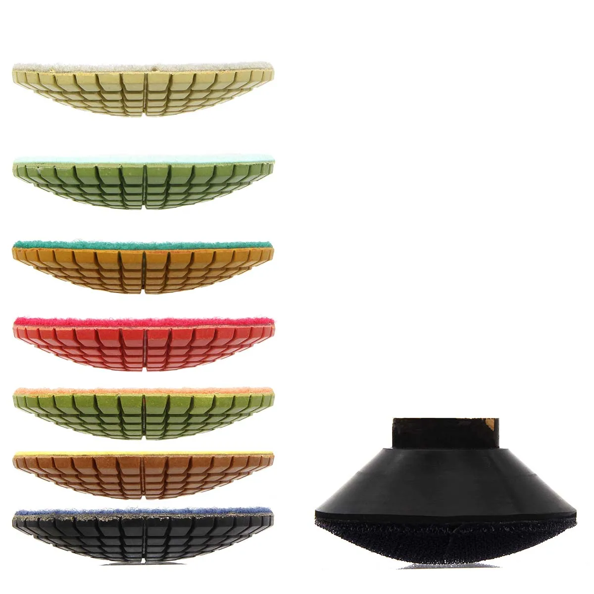 Фото SUBRILLI 3/4 дюймов Алмазный выпуклый полировальный диск для Ogee Groove Edge Bowl Arc шлифовальный круг полировальный диск резиновый задник M14 5/8-11 №1