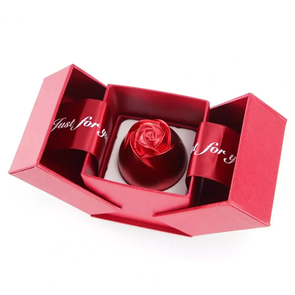 

Red Velvet Ring Box Engagement Wedding Jewelry Boxes Rose Flower Design Gifts Holder for Lover Storage Case Gift Wholesale