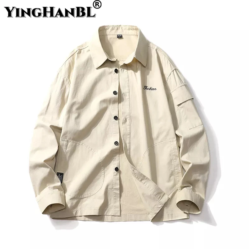 

Мужская однотонная рубашка с длинным рукавом 2020, мужская корейская модная рубашка с вышивкой в понедельник, мужская повседневная мужская у...