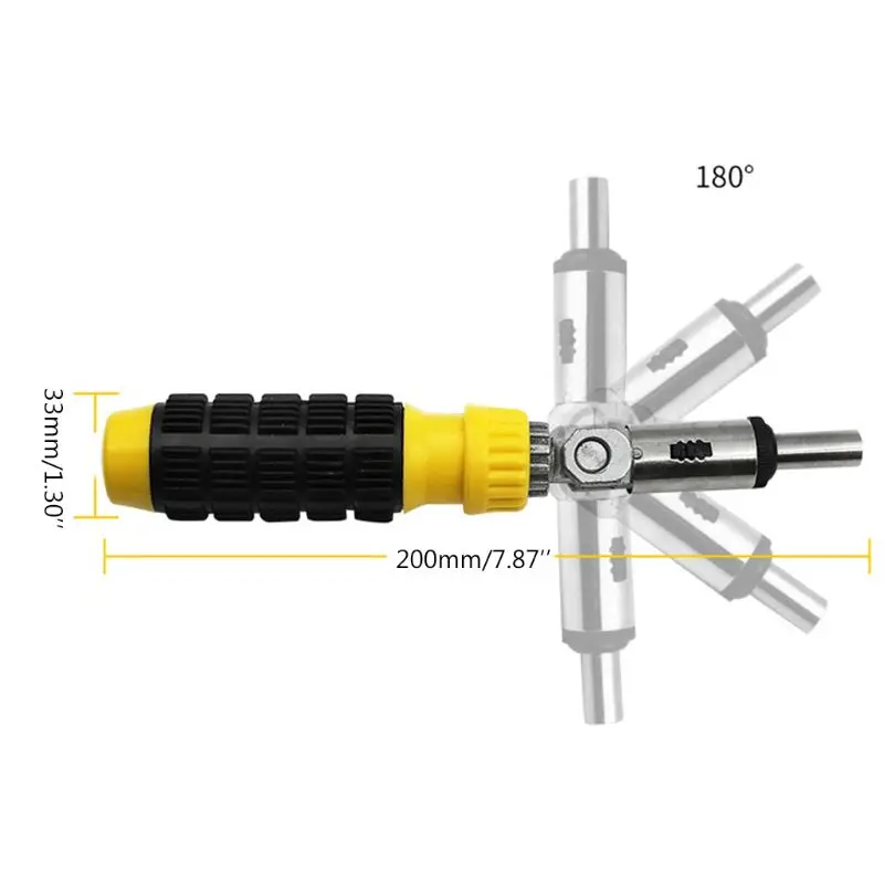 Многофункциональная храповая отвертка 0-180 градусов внутренний шестигранный