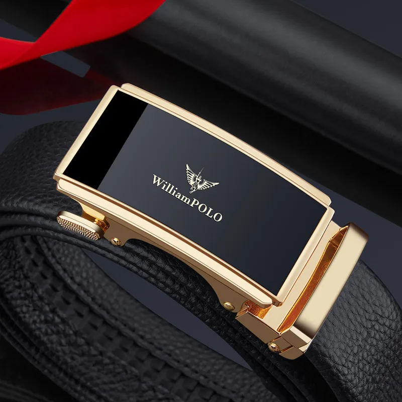 Fashionable high-grade men's belt leather automatic buckle belt personalized business belt