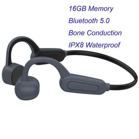 Водонепроницаемый IPX8 беспроводной MP3-плеер для дайвинга, плавания, серфинга, 16 ГБ костной проводимости, Bluetooth-гарнитура, bluetooth MP3-плеер
