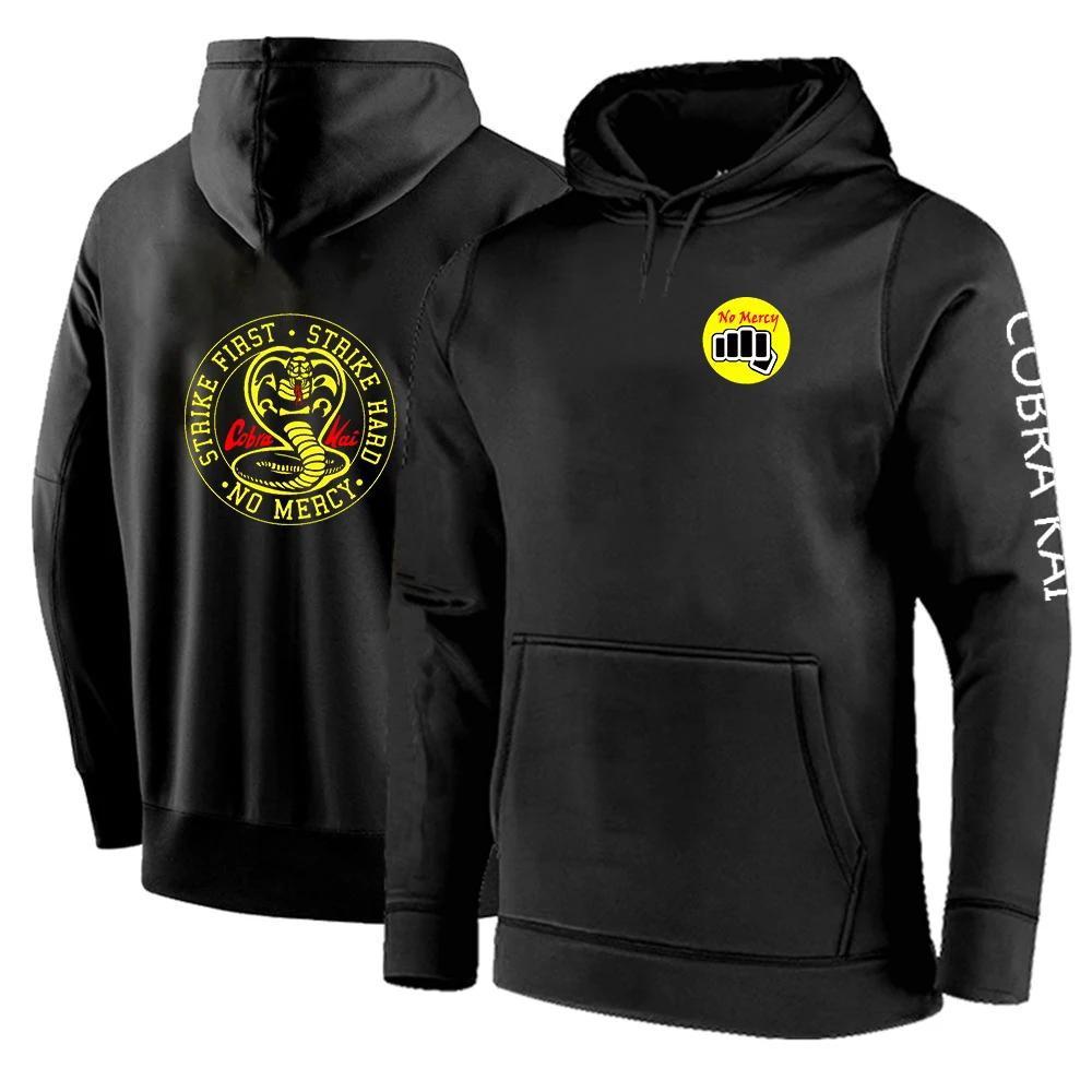 

2022 Cobra Kai No Mercy Strike First Strike Hard Men Spring Autumn Sweatshirt Hoodies Warm Pullover Tracksuit