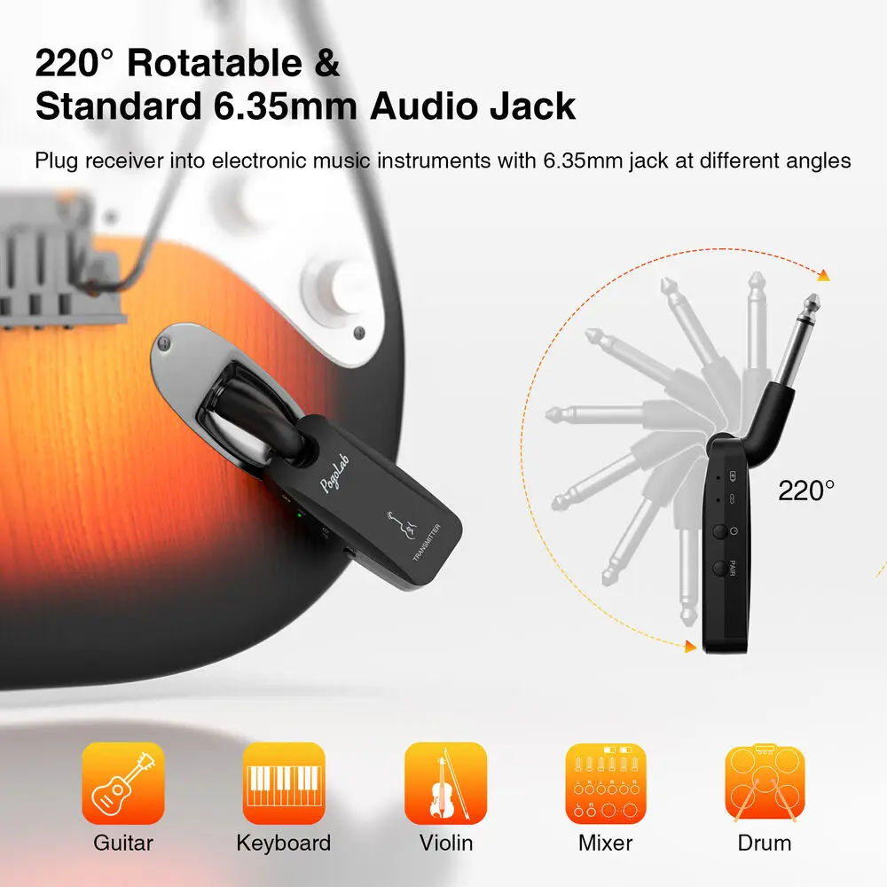 POGOLAB M6 5 8 ГГц Беспроводная гитарная система передатчик приемник 4 канала сигнала