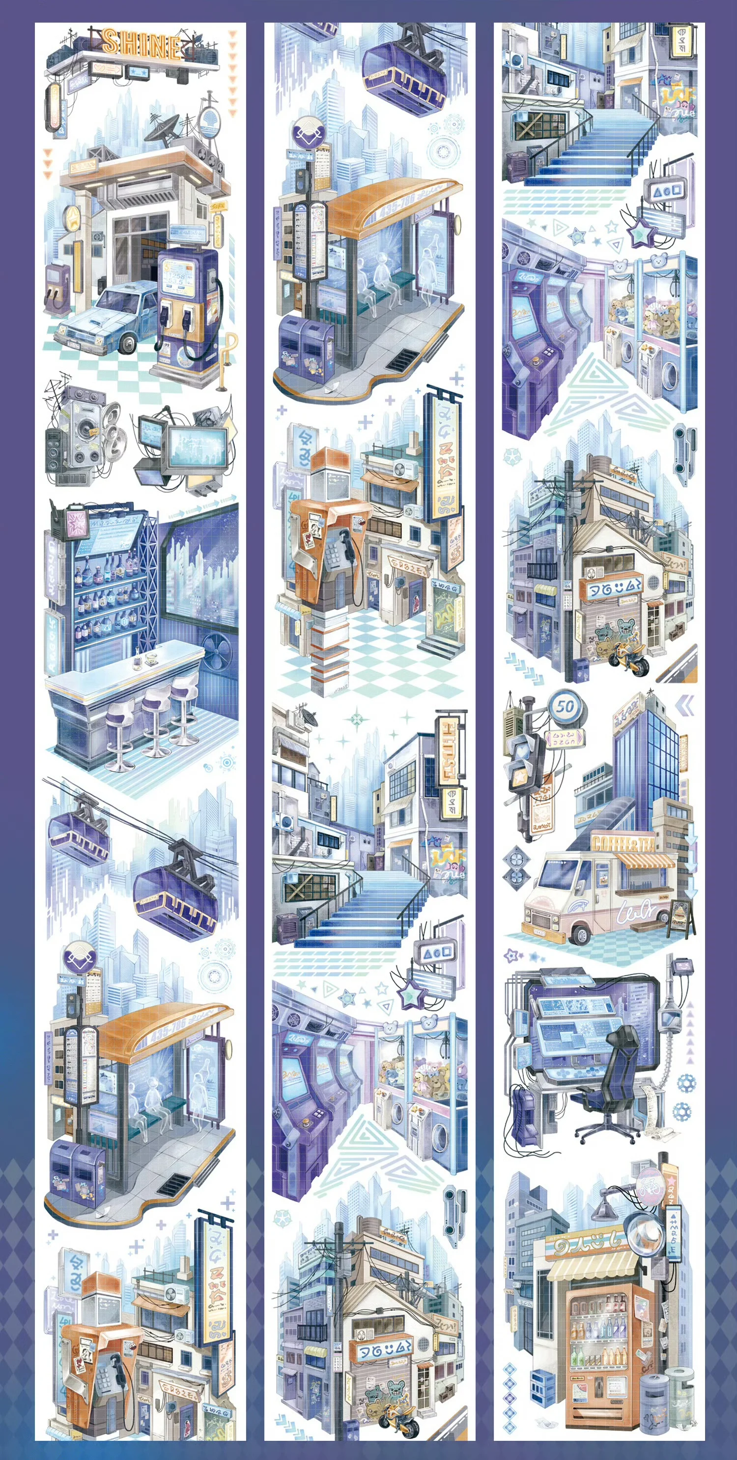 

1-петлевая лента Washi Pet, образец серии Shine, клубничный медведь, Serendipity, Time City, плавающий свет, Time Street • Jade Or Emeral