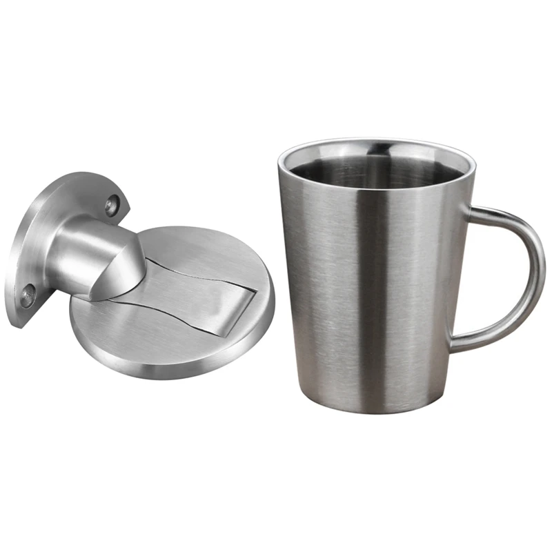 

Upgrade Magnet Door Stops Stainless Steel Door Stopper with 340 Ml Stainless Steel Copper Plated Coffee Cup