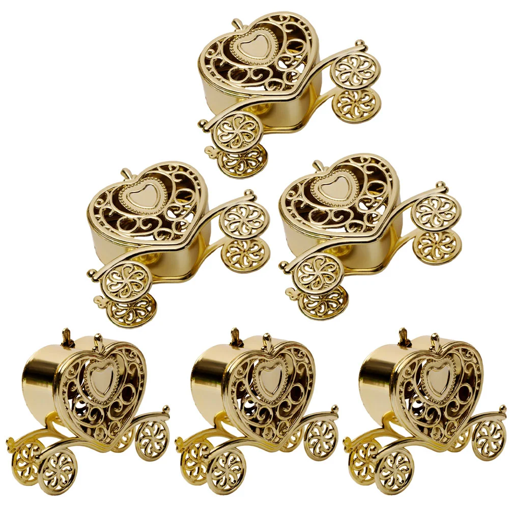 

6/12pcs Heart Carriage Cart Candy Boxes Chocolate Storage Box Sweet Container Wedding Gift Packaging Boxes Party Favors