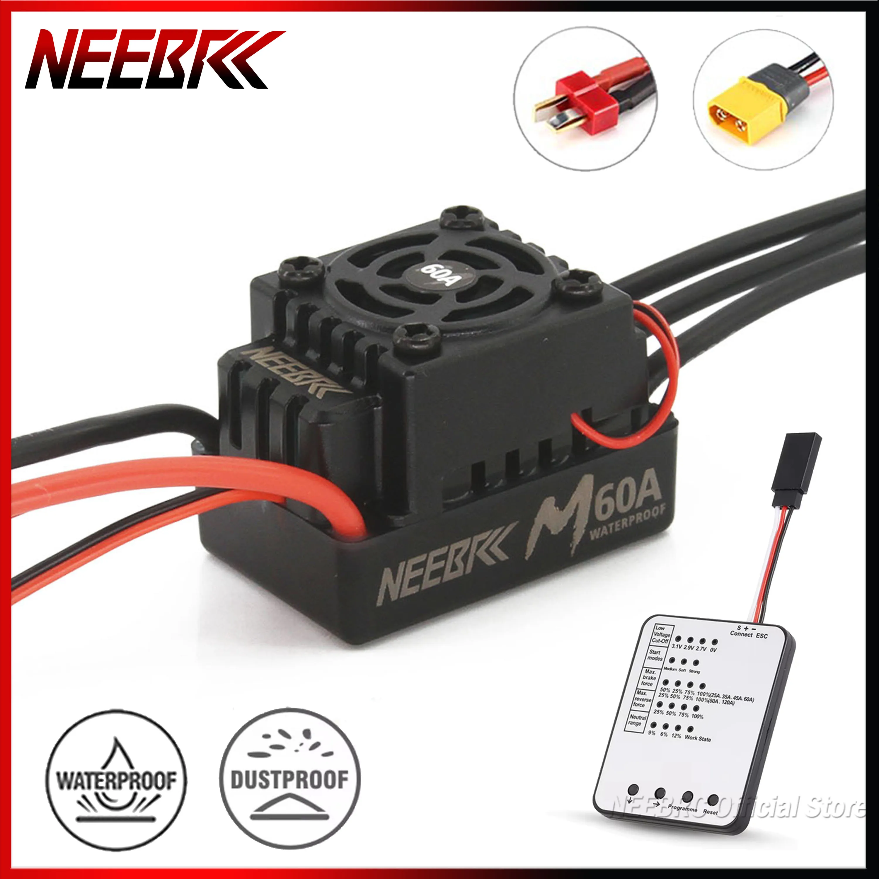 NEEBRC M60A Водонепроницаемый бесщеточный ESC 2-3S для RC машин 3650
