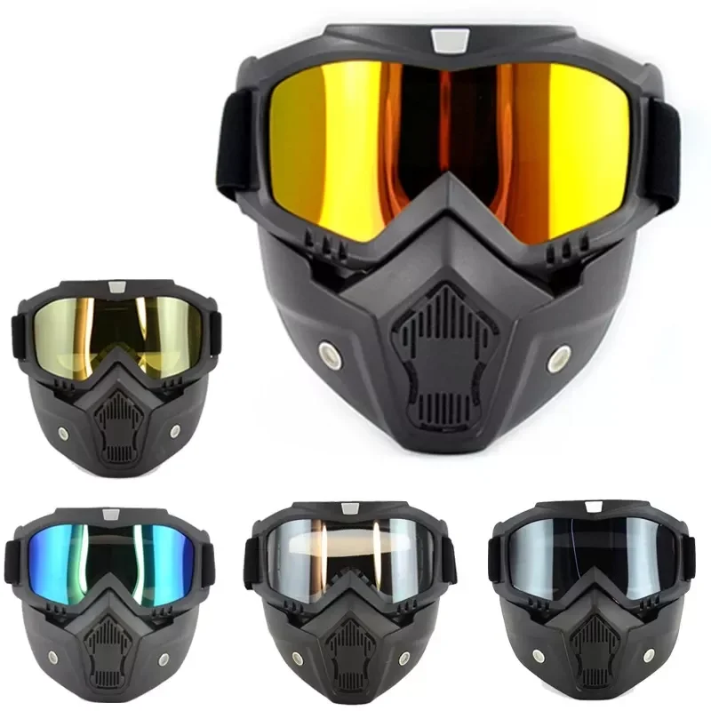 

Съемные очки, маска идеально подходит для открытого лица, ветрозащитный мотоциклетный полушлем или винтажные шлемы, новый модный козырек