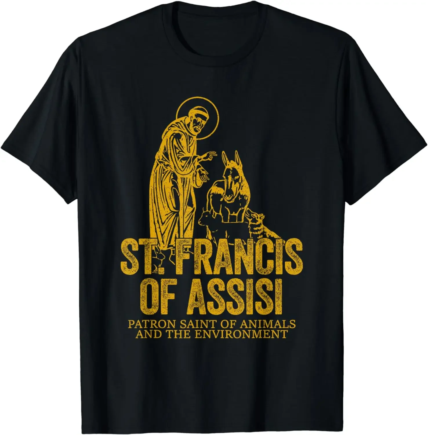 Католицизм Святой Франциск Ассиси христианская футболка Saint 100% хлопок с круглым