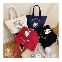 kawaii sanrio hello kitty canvas tote bag shopping bag for girls holiday gift birthday gift valentines day gift toys for girls