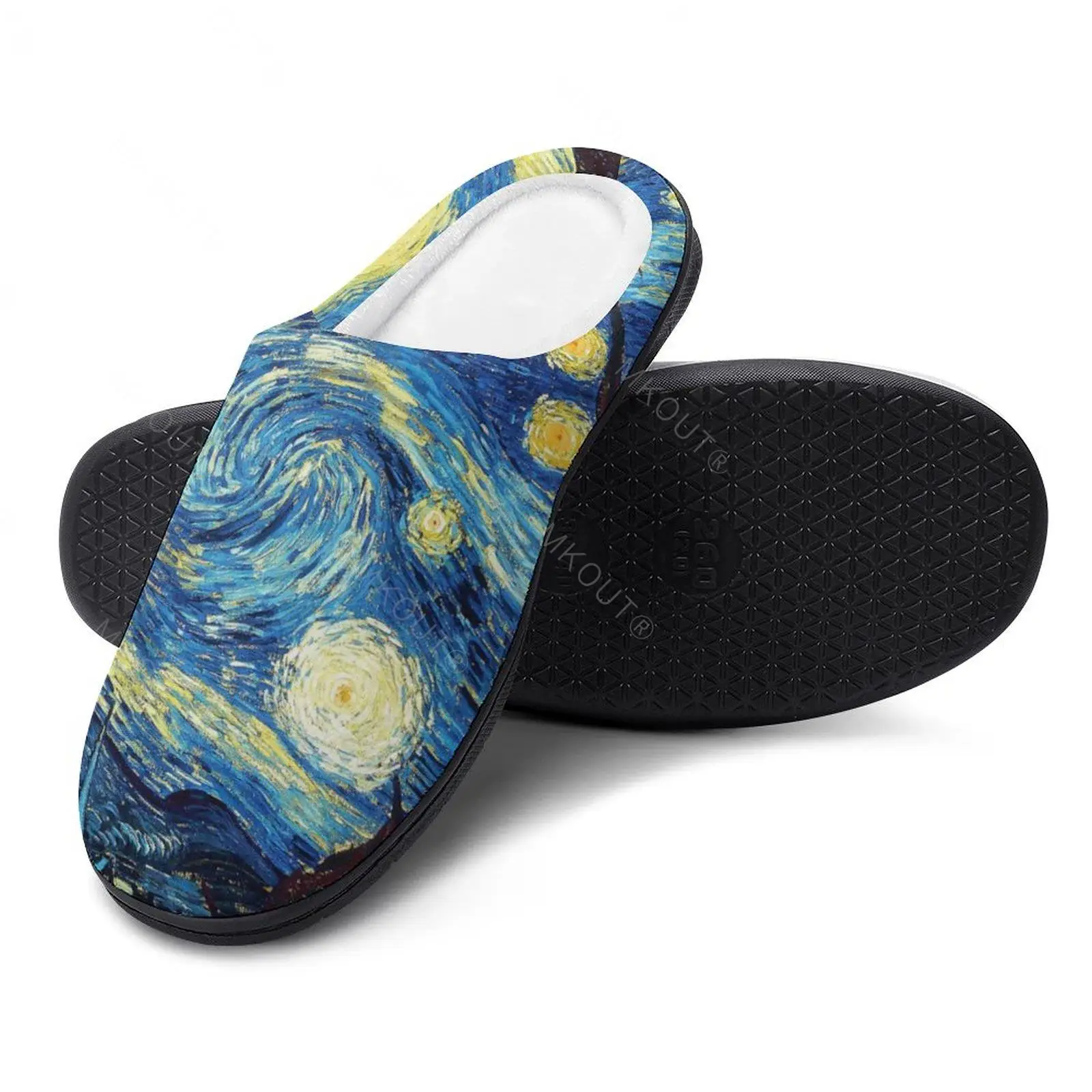 Winter Warm Slippers Vincent Van Gogh (2) Men Women Cotton Slides Non-Slip Couple Household Soft-soled Loafer SandalCartoon Sho