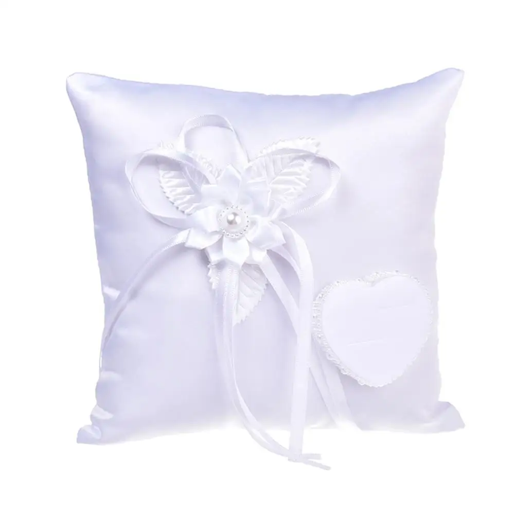 

20cm Premium Wedding Ring Pillow With Bow Wedding Ring Cushion For Romantic Wedding Supplies Wedding Decoration Wholesale