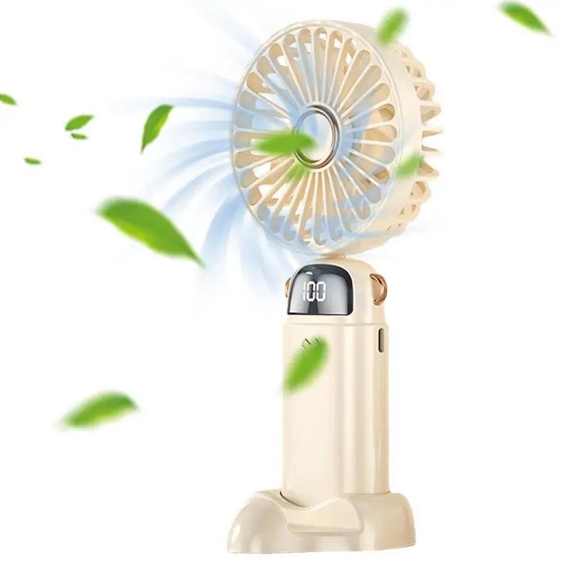 

Small Pocket Fan USB Power Display Folding Personal Fan 90 Degree Foldable Quiet Mini Fan With 5 Speeds Portable Fan For Home