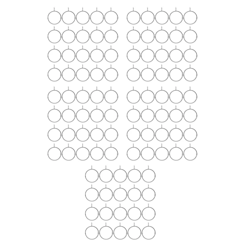 

NEW-100 Pcs Openable Silver Curtain Rings Open And Close Metal Rustproof Drapery Loops With Eyelet For Hook Pins (1.5 Inch)