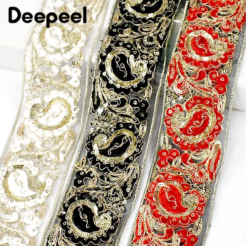 Кружевная лента с пайетками Deepeel 6см 2 ярда | AliExpress