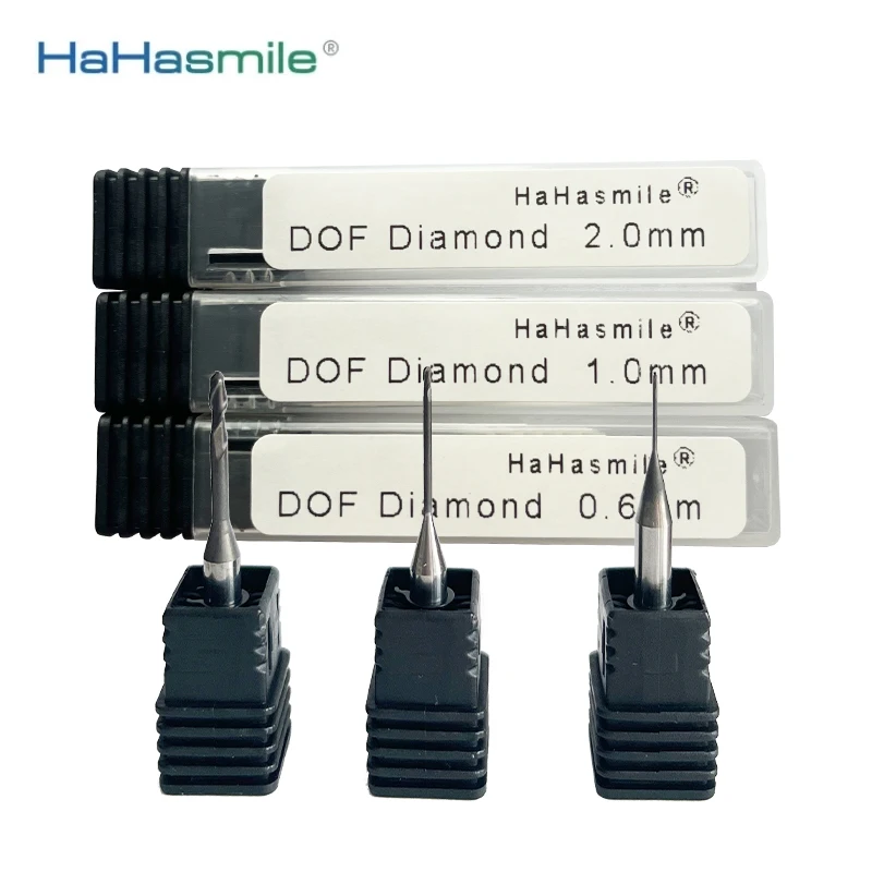 

1 шт./компл. фрезы для циркония DOF, алмазная фреза для фрезерования блоков циркония для лабораторий 0,6/1,0/2,0 мм