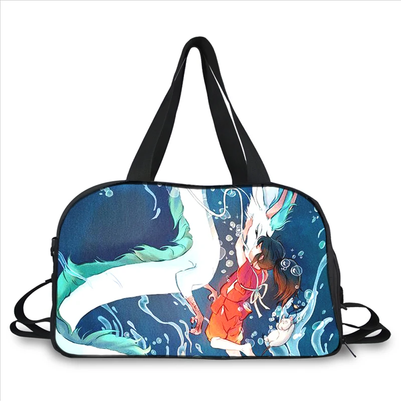 Anime Spirited Away 3D printing fashion trend portable large capacity multi function messenger bag travel bag