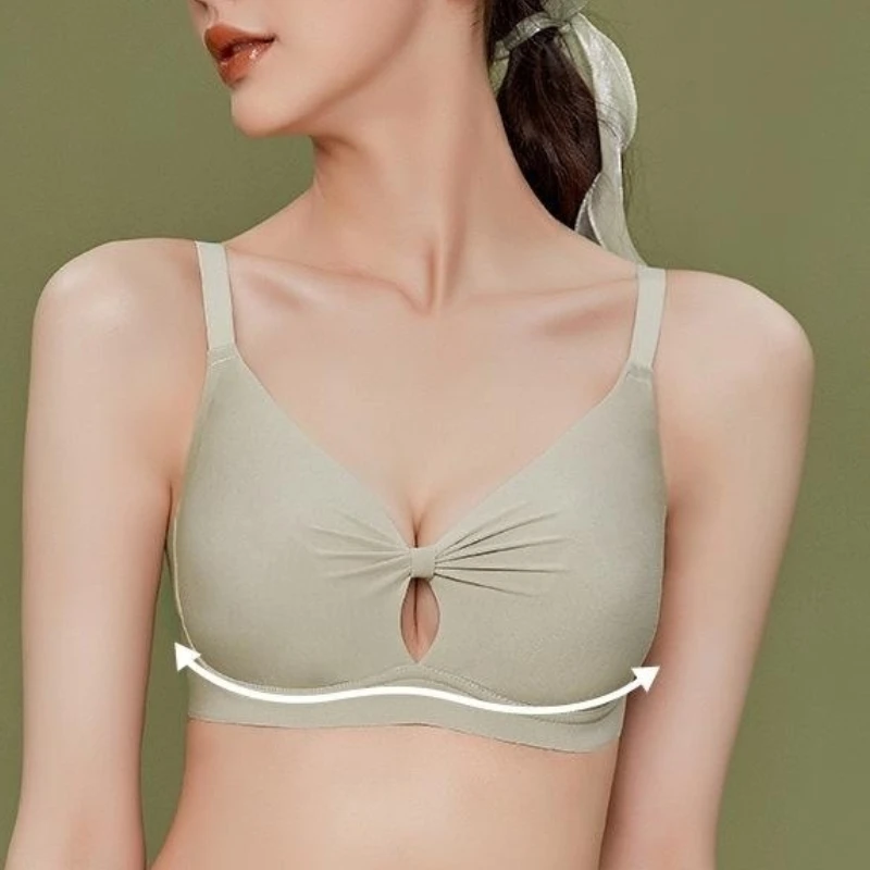 

Seamless Bra For Women Smooth Top Breast Support Anti Sagging Nonwire Underwear Adjusted-Strap Thin Push Up Bra Lingerie