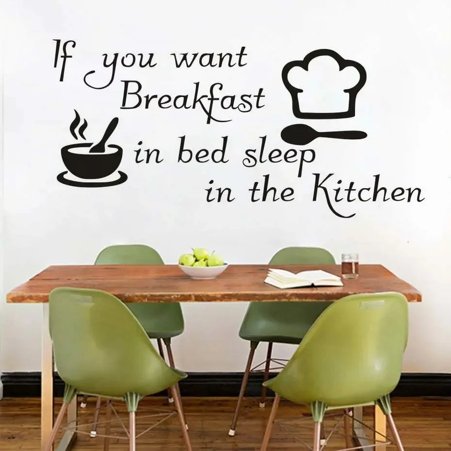 Забавные кухонные наклейки если вы хотите завтрак в постели декор для кухни