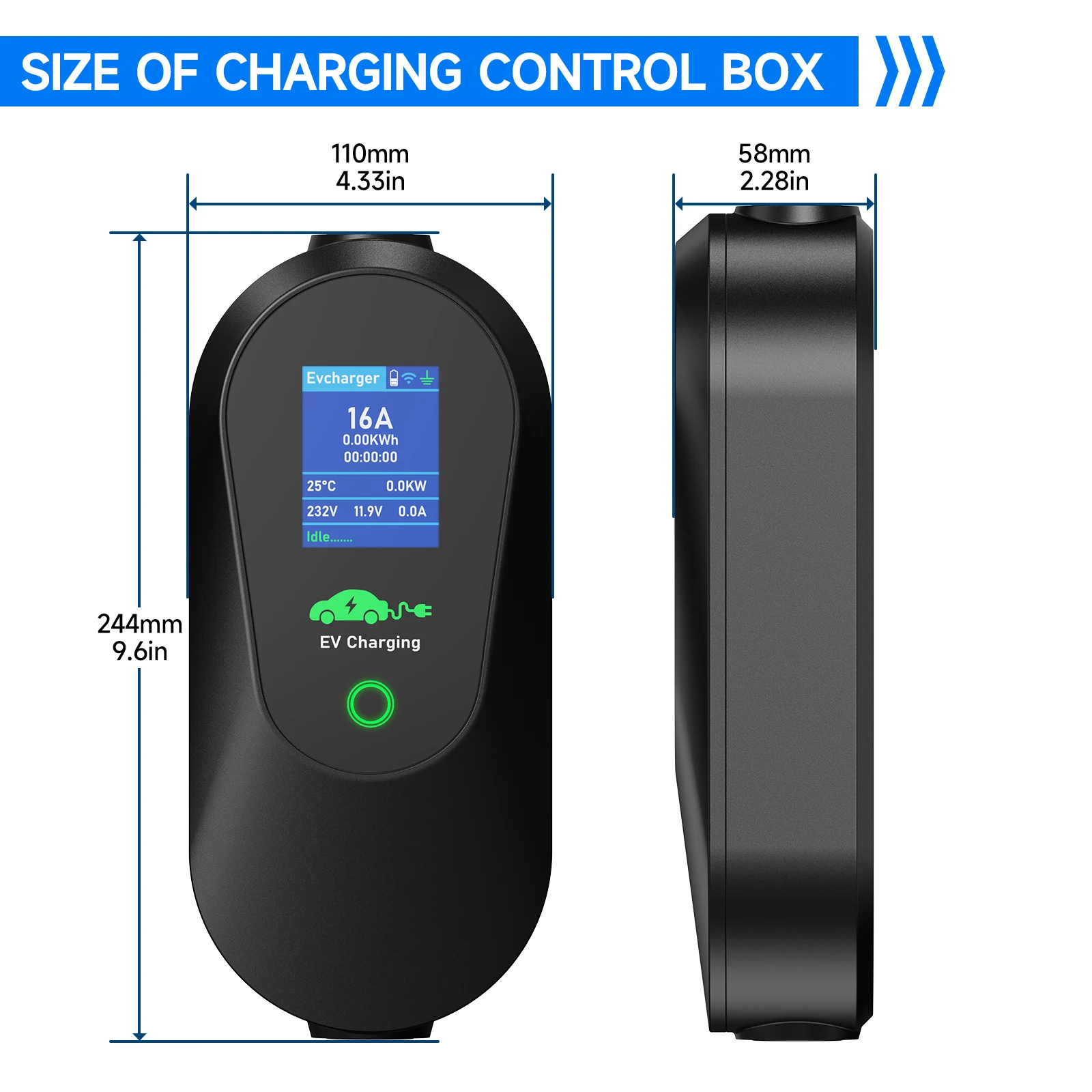 Фото AFYEEV 3600 Вт Портативное зарядное устройство для электромобилей Type 2 IEC62196-2 Type1 SAE J1772 Зарядное устройство для электромобилей с вилкой европейского стандарта, Wi-Fi, Bluetooth, управление через приложение №5