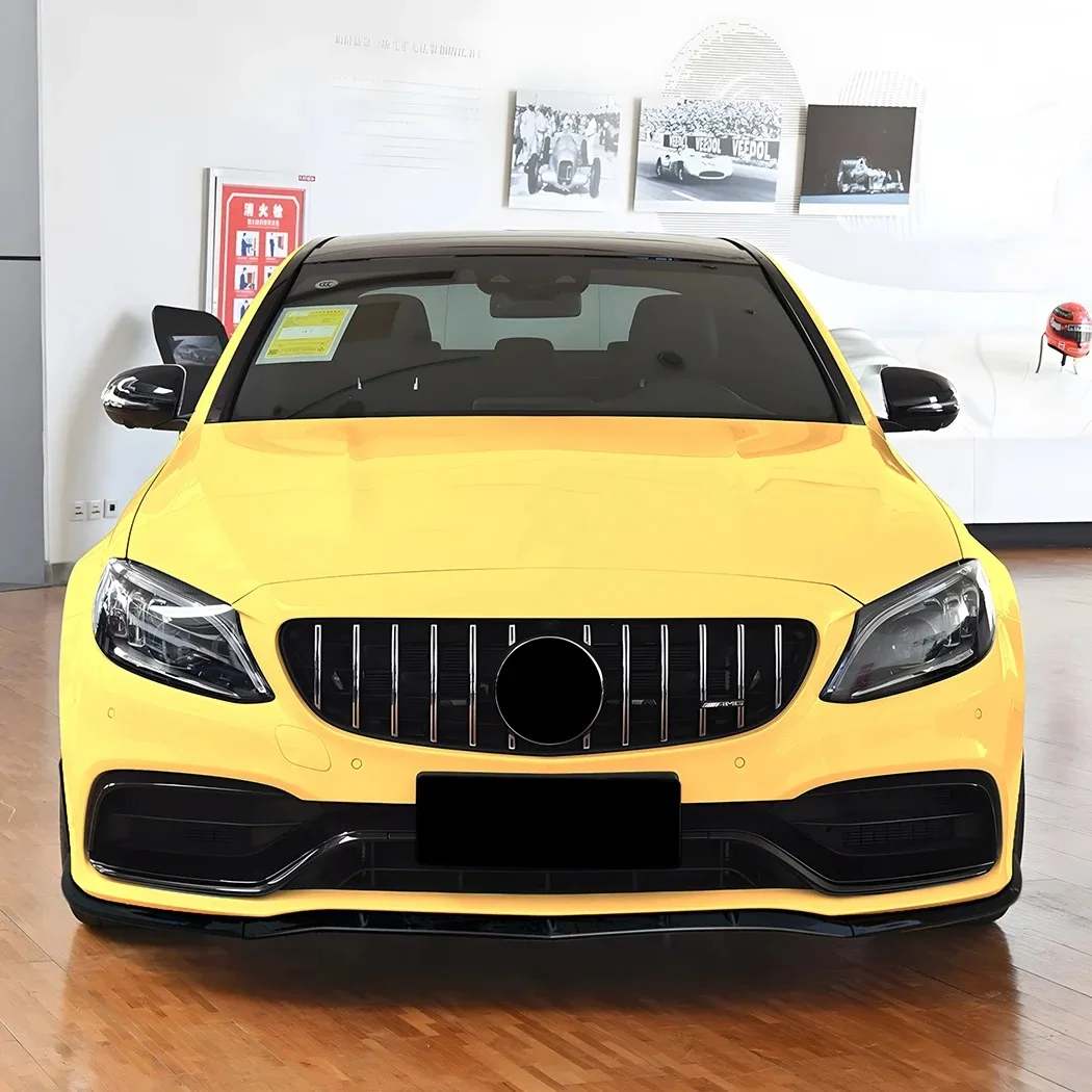 Фото Нижний спойлер для губ, передний спойлер для Mercedes Benz C-Class W205 Four Door Sedan S205 Five Door Wagon C63 Amg 2015-2022 №5