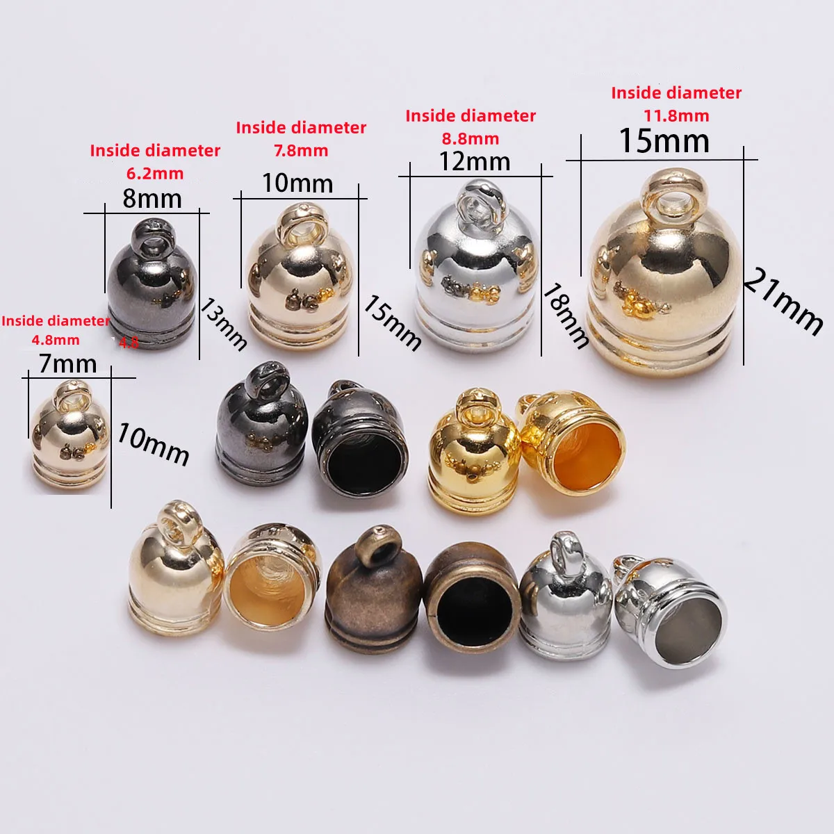 50pcs High quality Necklace End Tip Tassel Caps Beads Cap End Cap For Jewelry Making Findings DIY Handmade Accessories Supplies