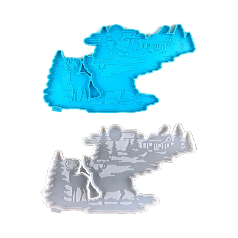 

Wall Hanging Resin Moulds Elk Shape Silicone Moulds Deer Epoxy Resin Mould for DIY Craft Christmas Home Decoration