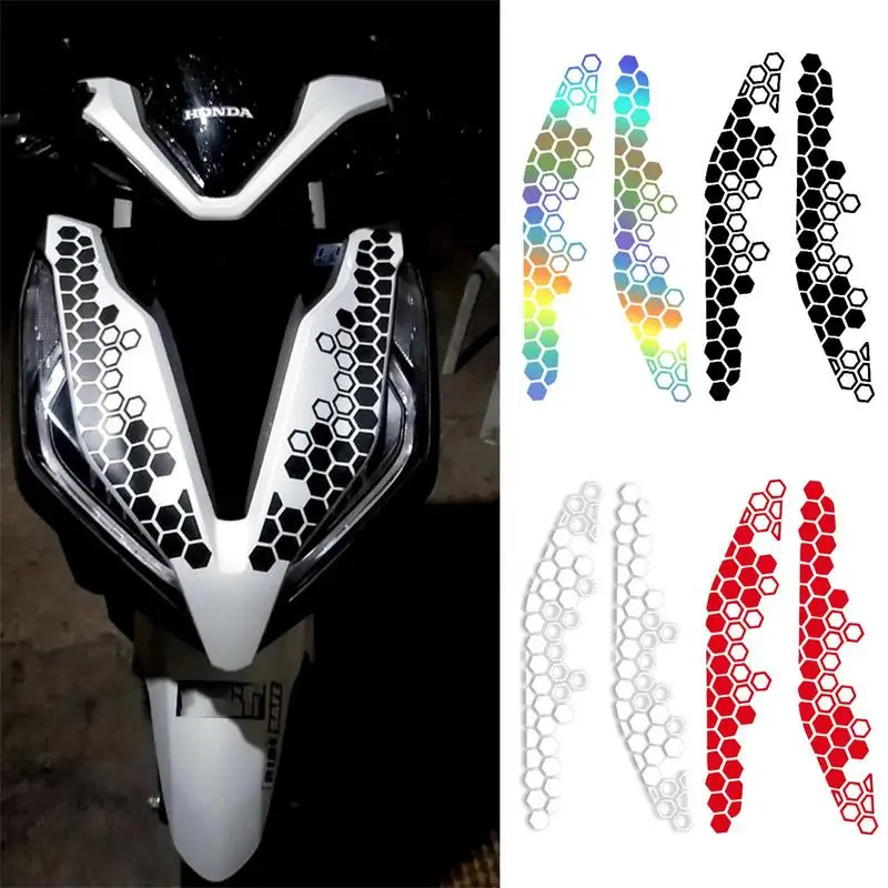 

2pcs Self-Adhesive Honeycomb Car Stickers Motorcycle Stickers Cool Decorative For Motorcycle For Family Friends Car Lovers Gift