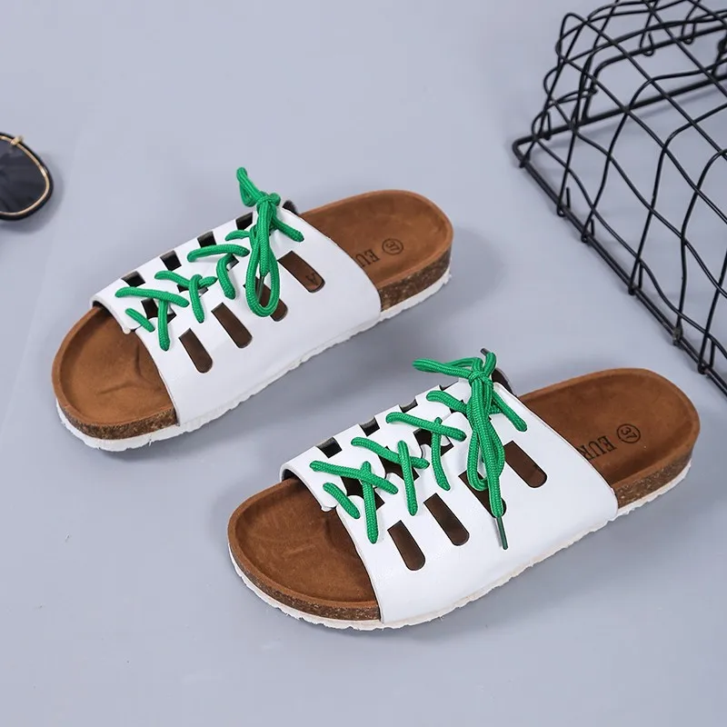 

2022 New Women Slippers Slides Open Toe Shoes Sandal Female Leisure Lace Up Outdoor House Ytmtloy Indoor Summer Zapato Mujer