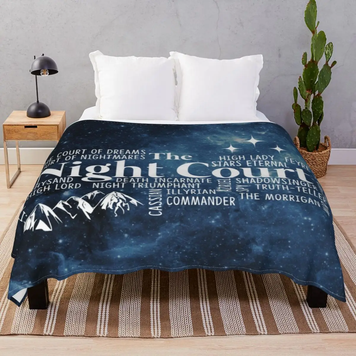 The Night Court Typography Blanket Flannel Textile Decor Super Soft Throw Blankets for Bed Sofa Travel Office